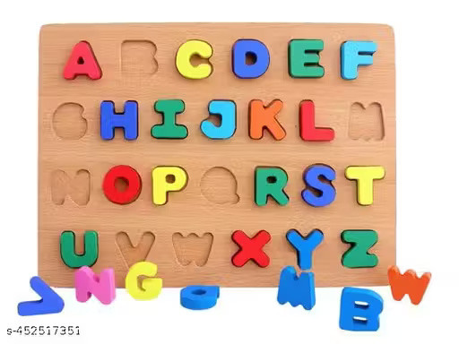 Wooden Alphabet Puzzle Toys, ABC Letter & Number Puzzle for Toddlers 18+ Months Old, Preschool Learning Toys for Kids, Educational Name Puzzle Gift for Boys and Girls (Alphabet Puzzle)